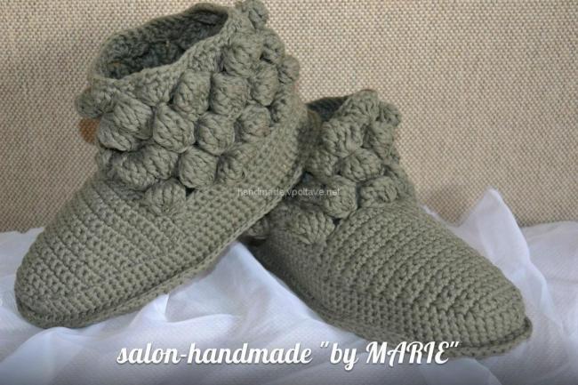Опис домашніх в'язаних чобітків гачком