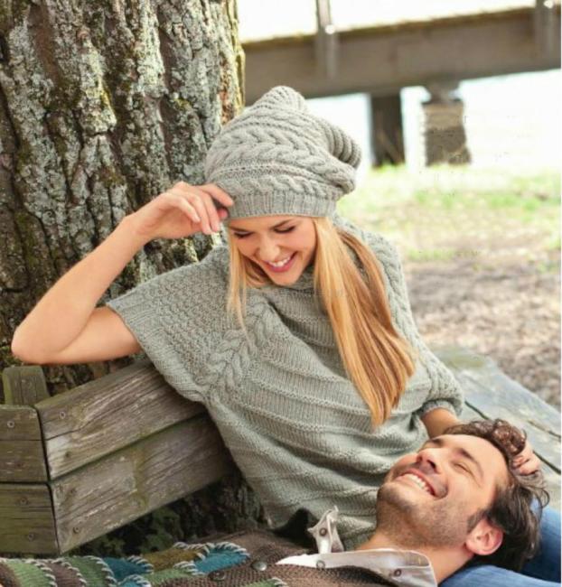 Тепла шапка біні і пуловер реглан